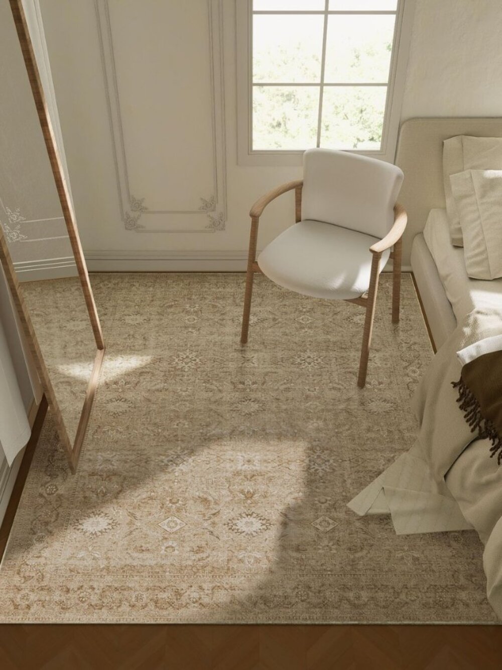 3x5 Washable Area Rugs for Bedroom: Entryway Rug Non Slip Soft Boho Carpet